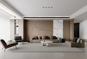 現代簡約大平層客廳裝修效果圖