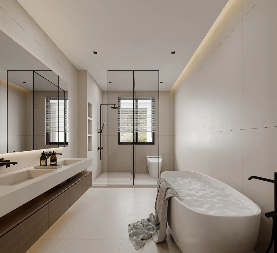 現代簡約大平層衛生間裝修效果圖