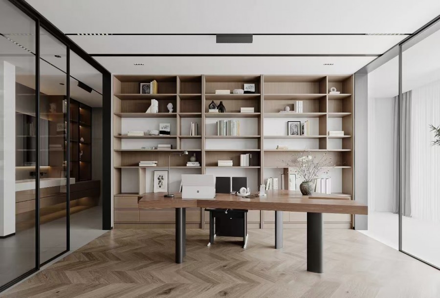 現代簡約大平層書房裝修效果圖