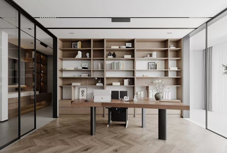 現代簡約大平層書房裝修效果圖