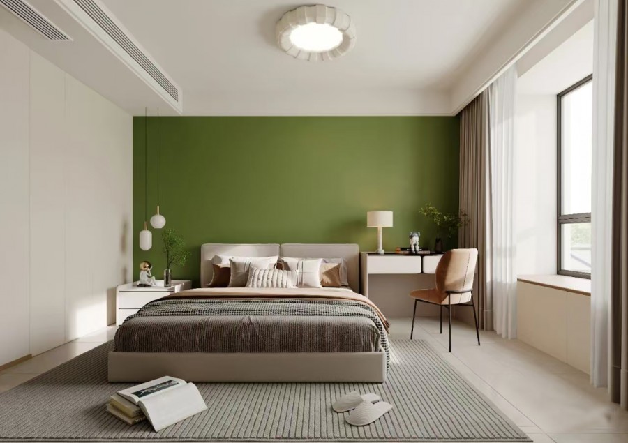 現代簡約三居室臥室1裝修效果圖