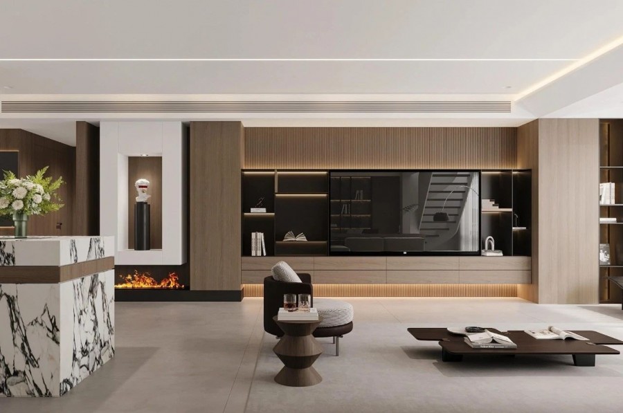 現代簡約大平層客廳3裝修效果圖_副本1