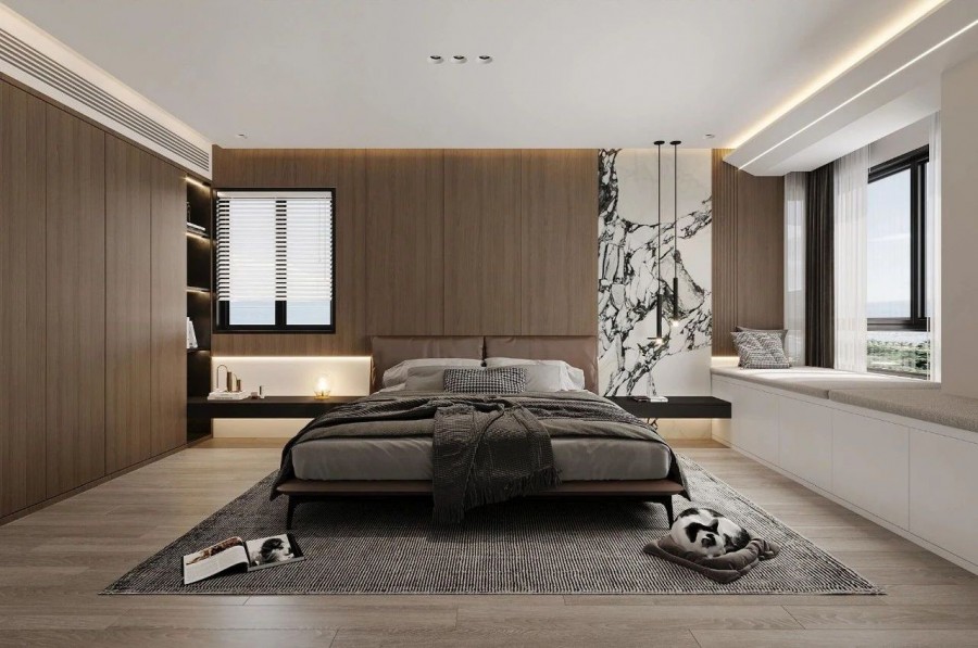 現代簡約大平層臥室1裝修效果圖