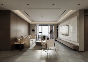 現代簡約三居室客廳2裝修效果圖
