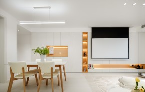 極簡原木風兩居室客廳裝修效果圖