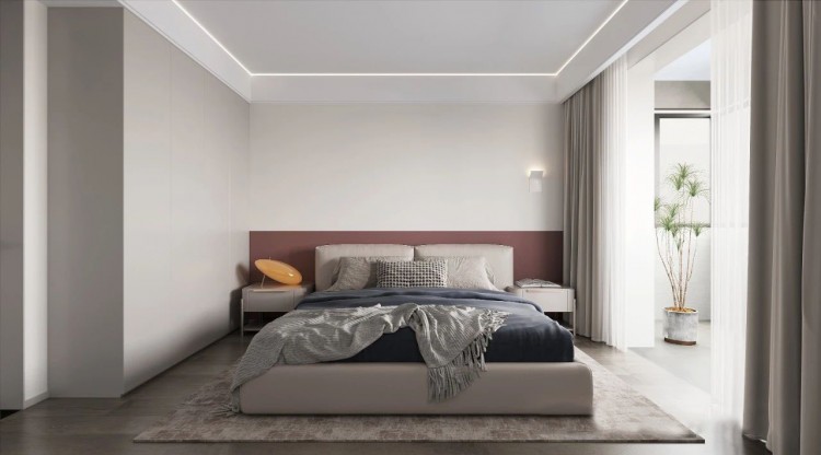 現代簡約三居室臥室1裝修效果圖