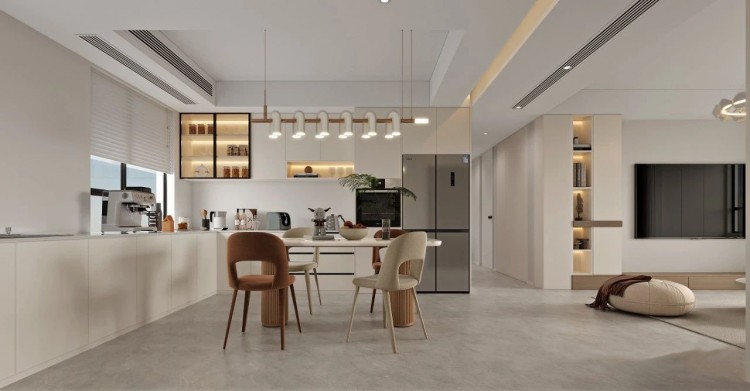 現代簡約三居室餐廳裝修效果圖