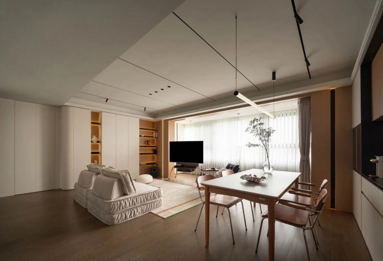 現代極簡三居室客廳1裝修效果圖