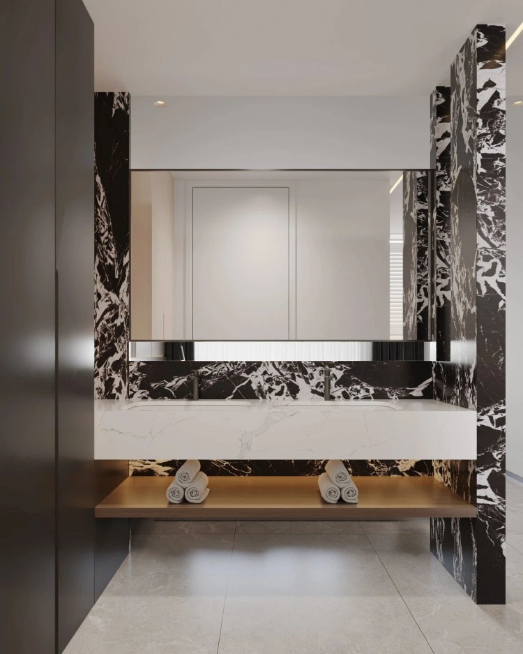 現代簡約大平層三居室衛生間1裝修效果圖