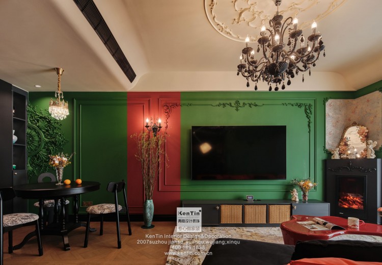 萬科玉玲瓏法式復古兩居室裝修效果圖