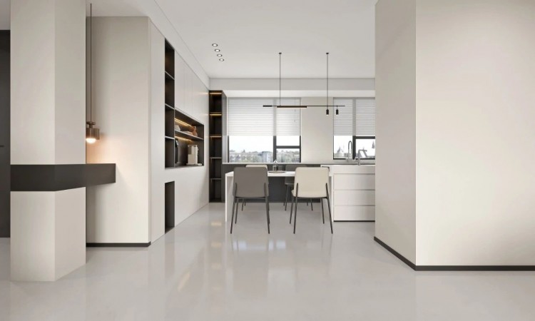 現代極簡三居室餐廳裝修效果圖