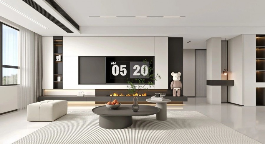 現代極簡三居室裝修效果圖