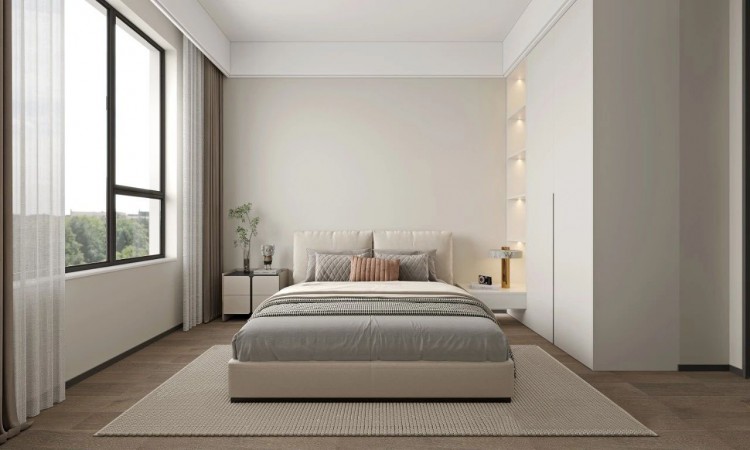 現代極簡三居室臥室裝修效果圖