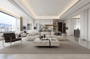 現代簡約三居室客廳2裝修效果圖