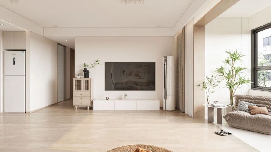 北歐原木風三居室裝修效果圖