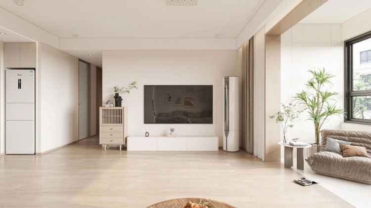 北歐原木風三居室裝修效果圖