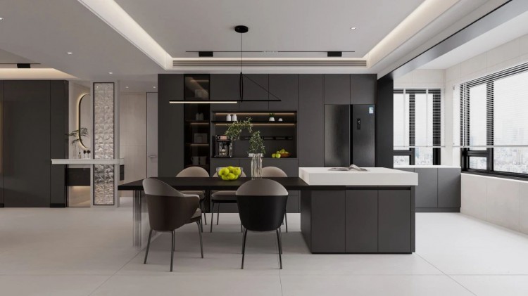 現代簡約三居室餐廳裝修效果圖