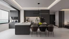 現代簡約三居室餐廳1裝修效果圖