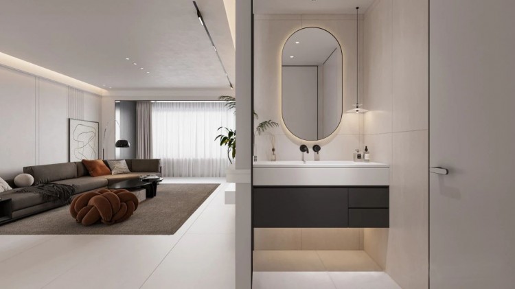 現代簡約三居室衛生間1裝修效果圖