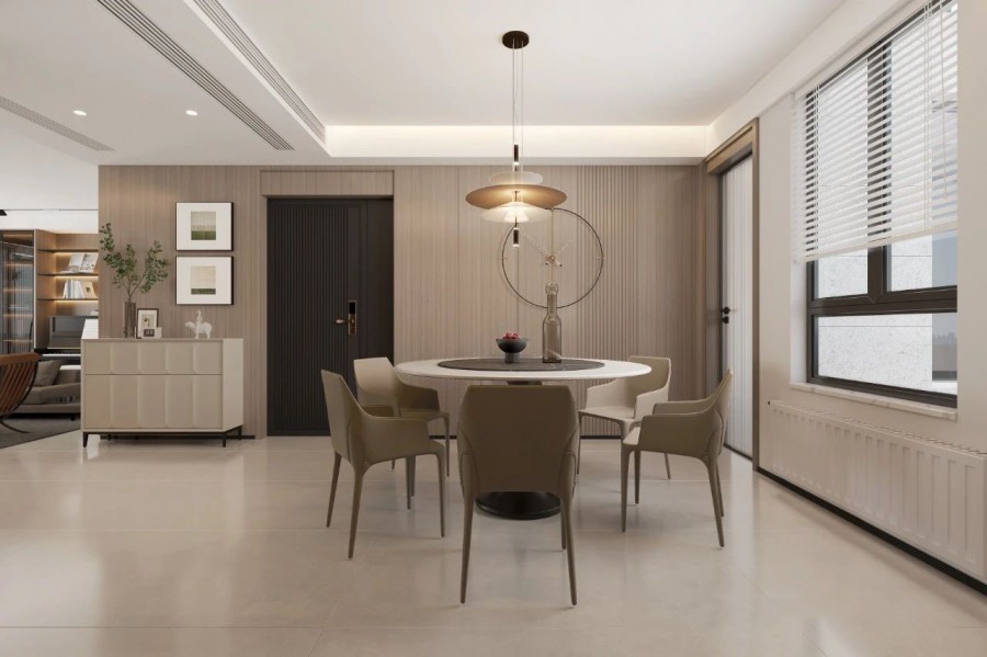 現(xiàn)代簡(jiǎn)約三居室餐廳裝修效果圖