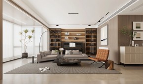 現代簡約三居室客廳1裝修效果圖