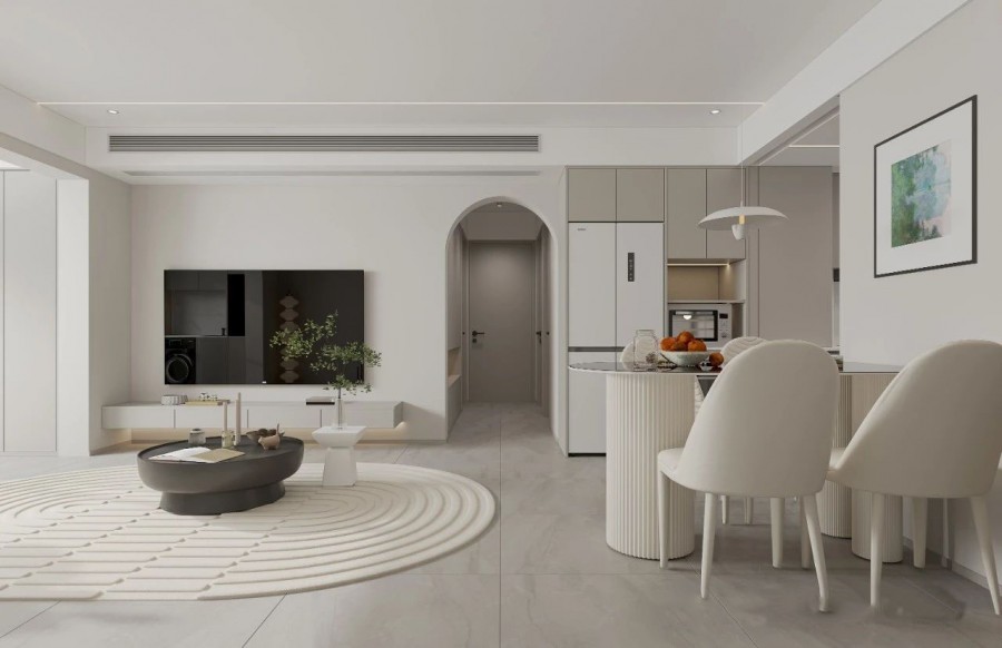 現代簡約三居室客廳1裝修效果圖