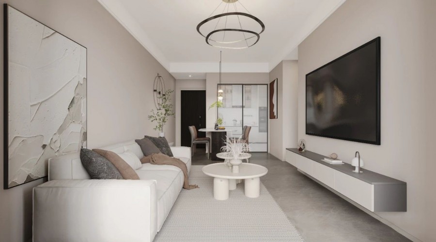 現代簡約兩居室客廳2裝修效果圖