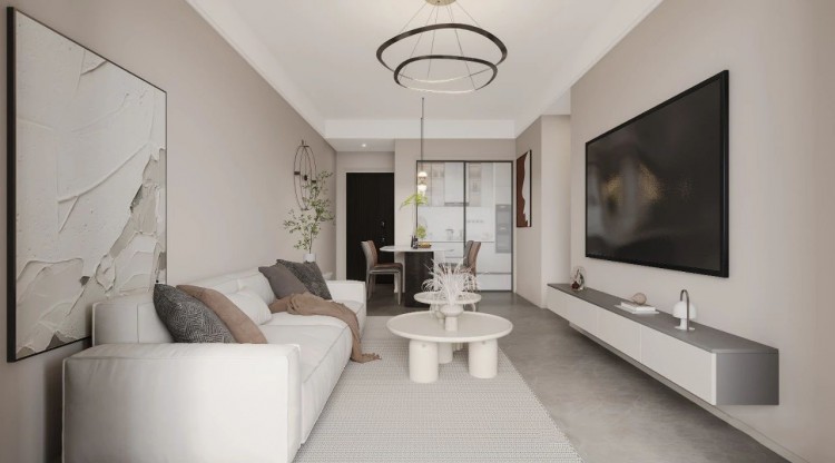 現代簡約兩居室客廳2裝修效果圖