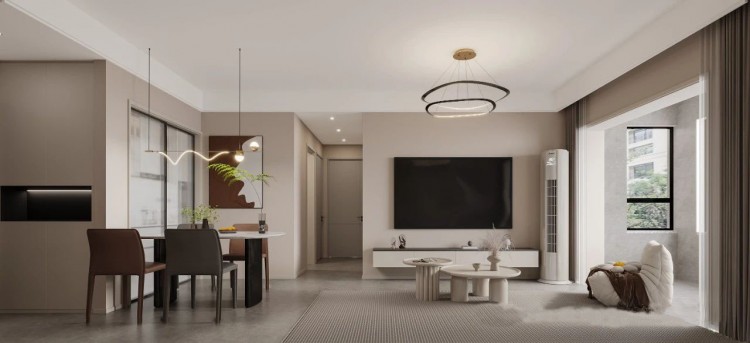 現代簡約兩居室客廳裝修效果圖