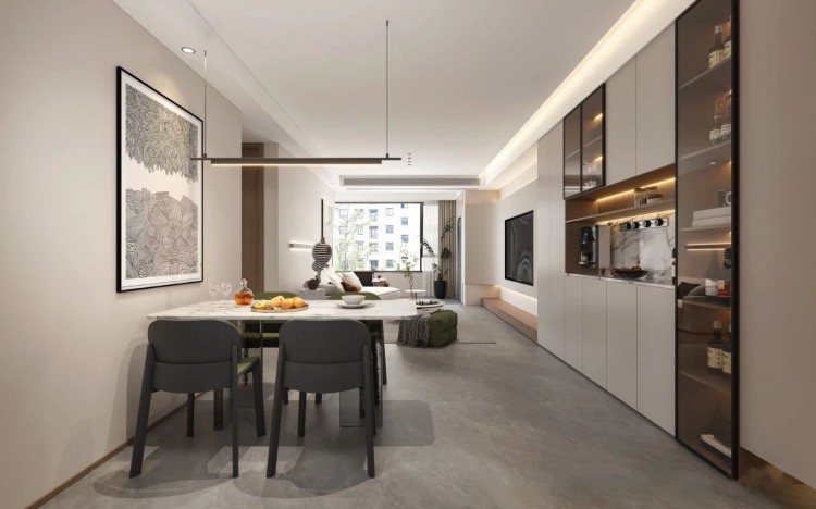 現代簡約三居室餐廳裝修效果圖