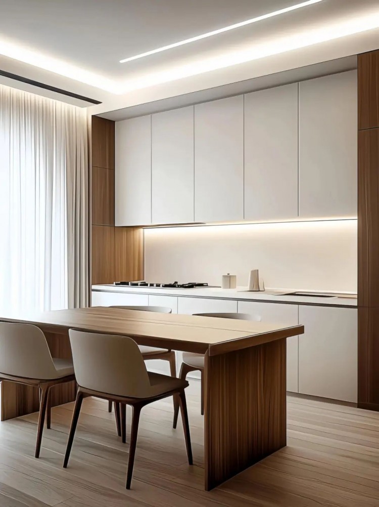 現代中古風餐廳三居室裝修效果圖