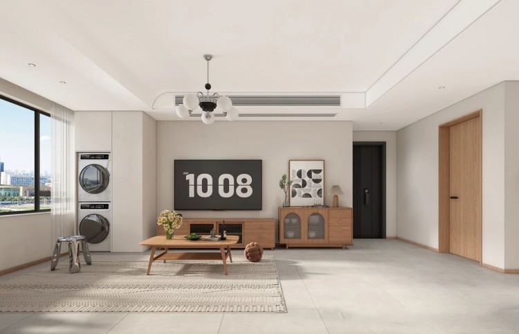 現代原木風三居室裝修效果圖