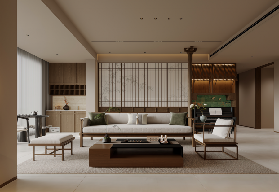 宋氏美學三居室客廳裝修效果圖