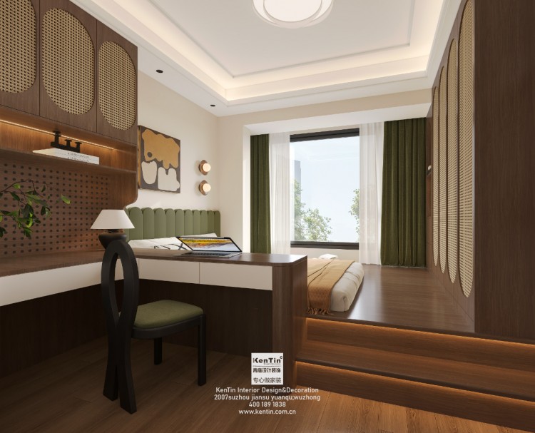 紫珺蘭園法式復古三居室臥室裝修效果圖