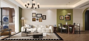 紫珺蘭園法式復古三居室客廳裝修效果圖