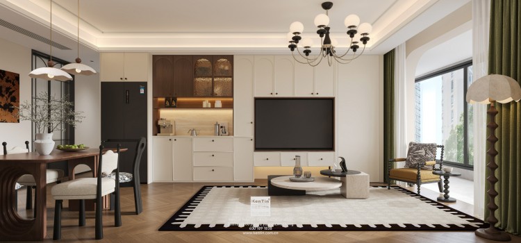 紫珺蘭園法式復古三居室客廳1裝修效果圖