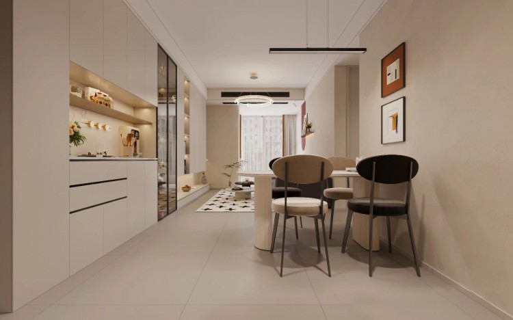 現代簡約兩居室餐廳裝修效果圖