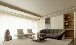 極簡原木風三居室客廳裝修效果圖_副本