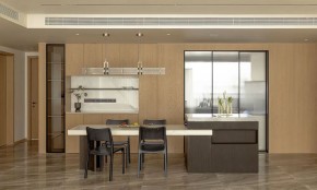 極簡原木風三居室餐廳裝修效果圖_副本