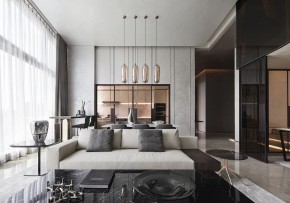 現代簡約復試客廳裝修效果圖