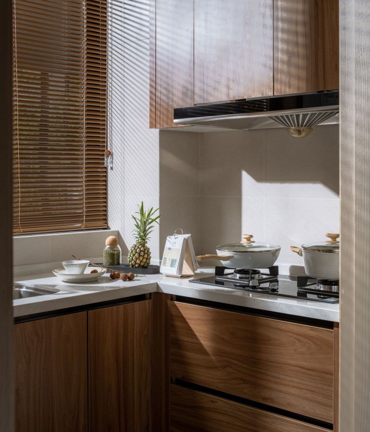 中古風三居室廚房裝修效果圖