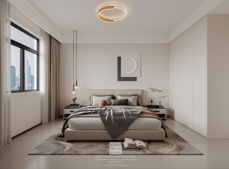 絡香路三號意式極簡三居室臥室裝修效果圖