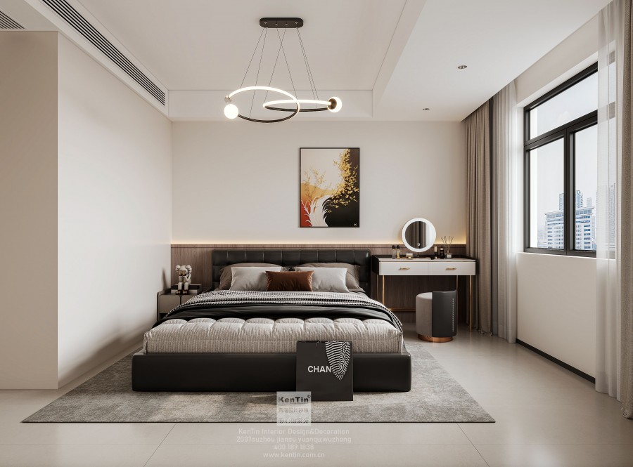 絡香路三號意式極簡三居室臥室裝修效果圖