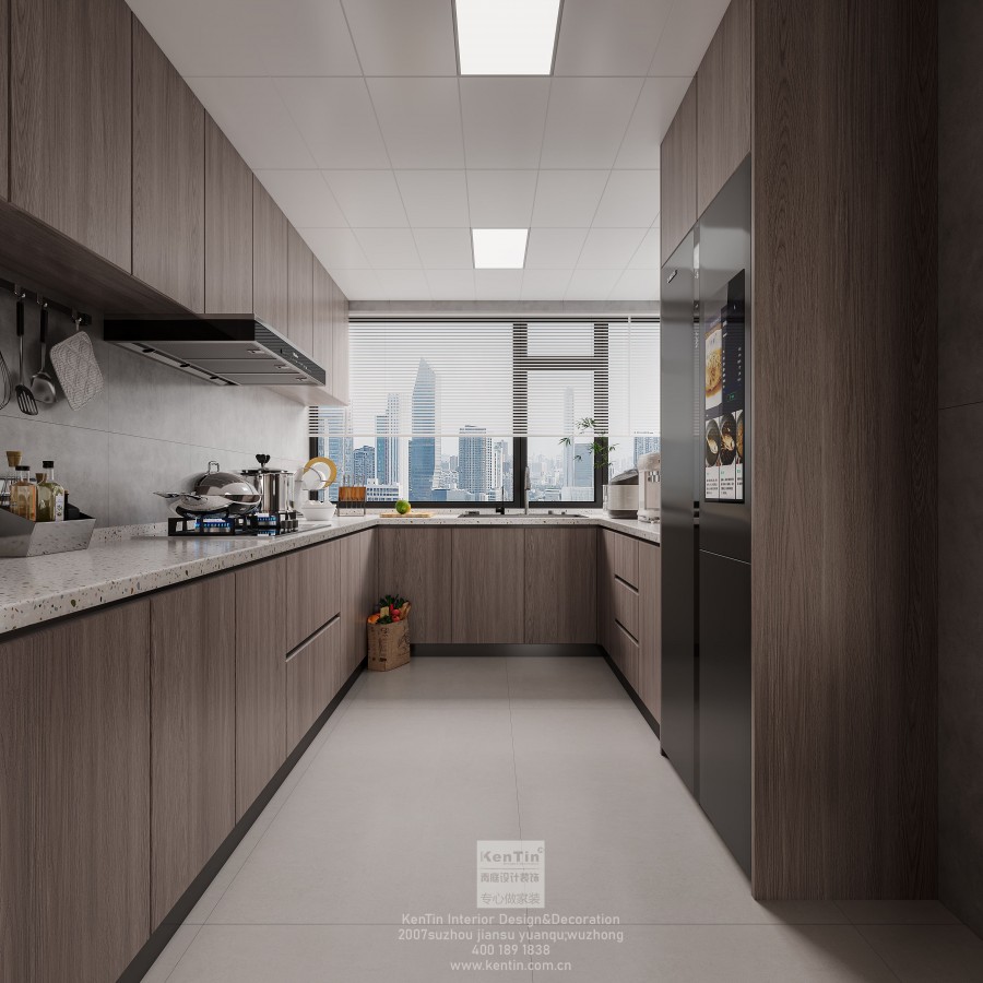 絡香路三號意式極簡三居室廚房裝修效果圖