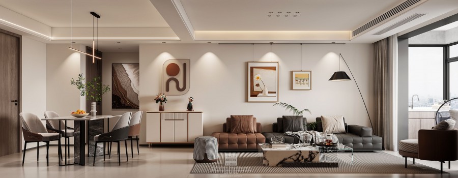 絡香路三號意式極簡三居室客廳裝修效果圖