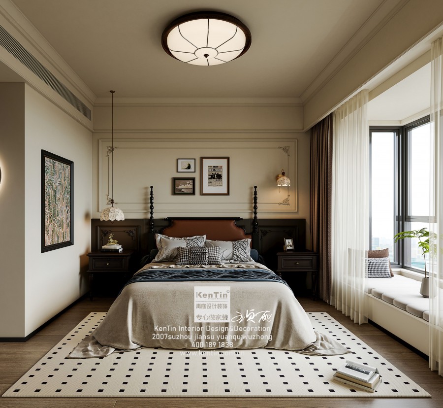 太澤之星復古風大平層臥室裝修效果圖