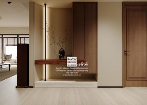 太澤之星復古風大平層徐玄關裝修效果圖