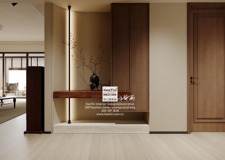 太澤之星復(fù)古風(fēng)大平層徐玄關(guān)裝修效果圖