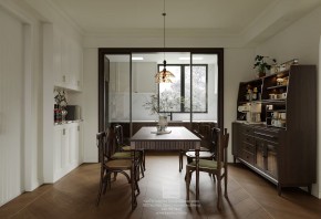 藍(lán)光天悅城美式復(fù)古三居室餐廳裝修效果圖