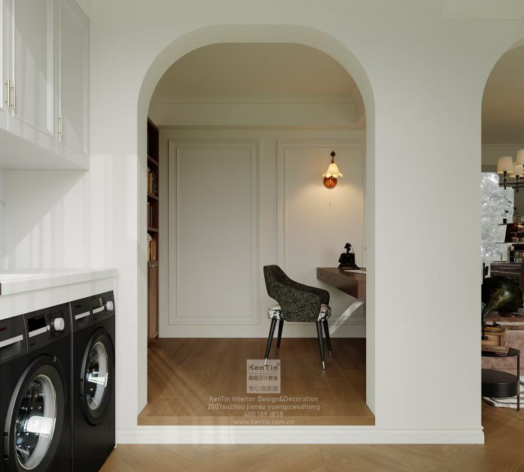 藍(lán)光天悅城美式復(fù)古三居室陽臺裝修效果圖